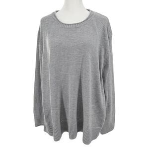 Ella Moss Sweater XL Gray Crewneck Lightweight Knit Pullover Womens
